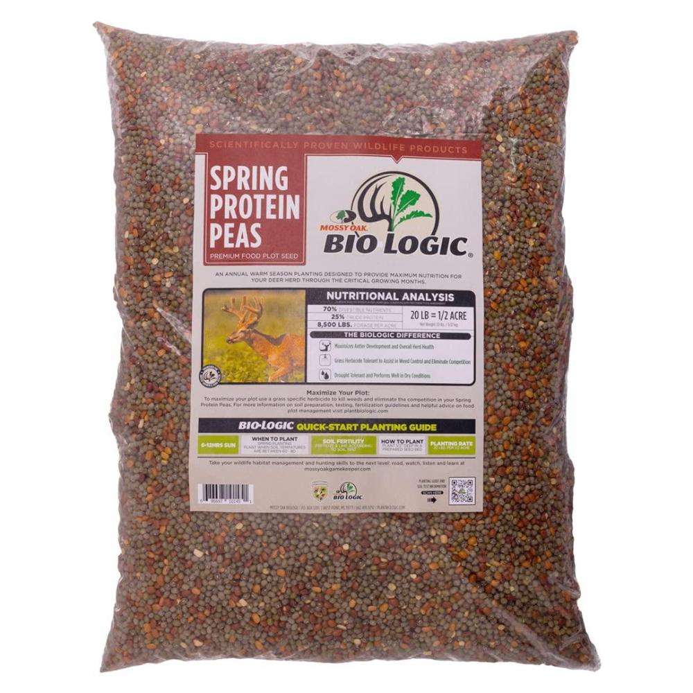 imageBioLogic Spring Protein Pea  Spring Food Plot Seed Browse Tolerant Warm Season Forage 20lbs 5 acre