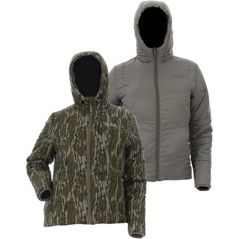 imageDOING SOMETHING GREAT Womens Reversible Puffer JacketMossy Oak Bottomland OriginalStone