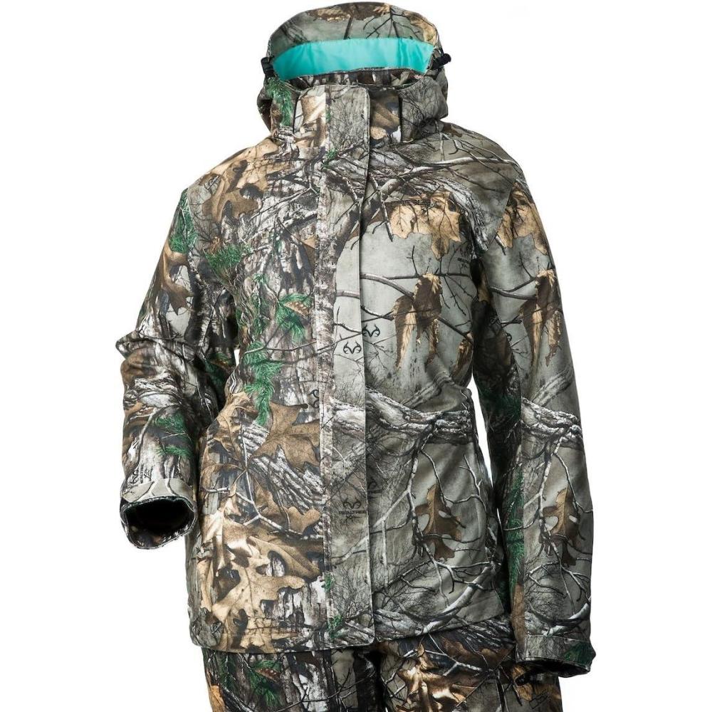 imageDSG Outerwear Womens Addie Hunting Jacket  Water Resistant Insulated Quiet Tricot FabricRealtree Xtra Camo Aqua