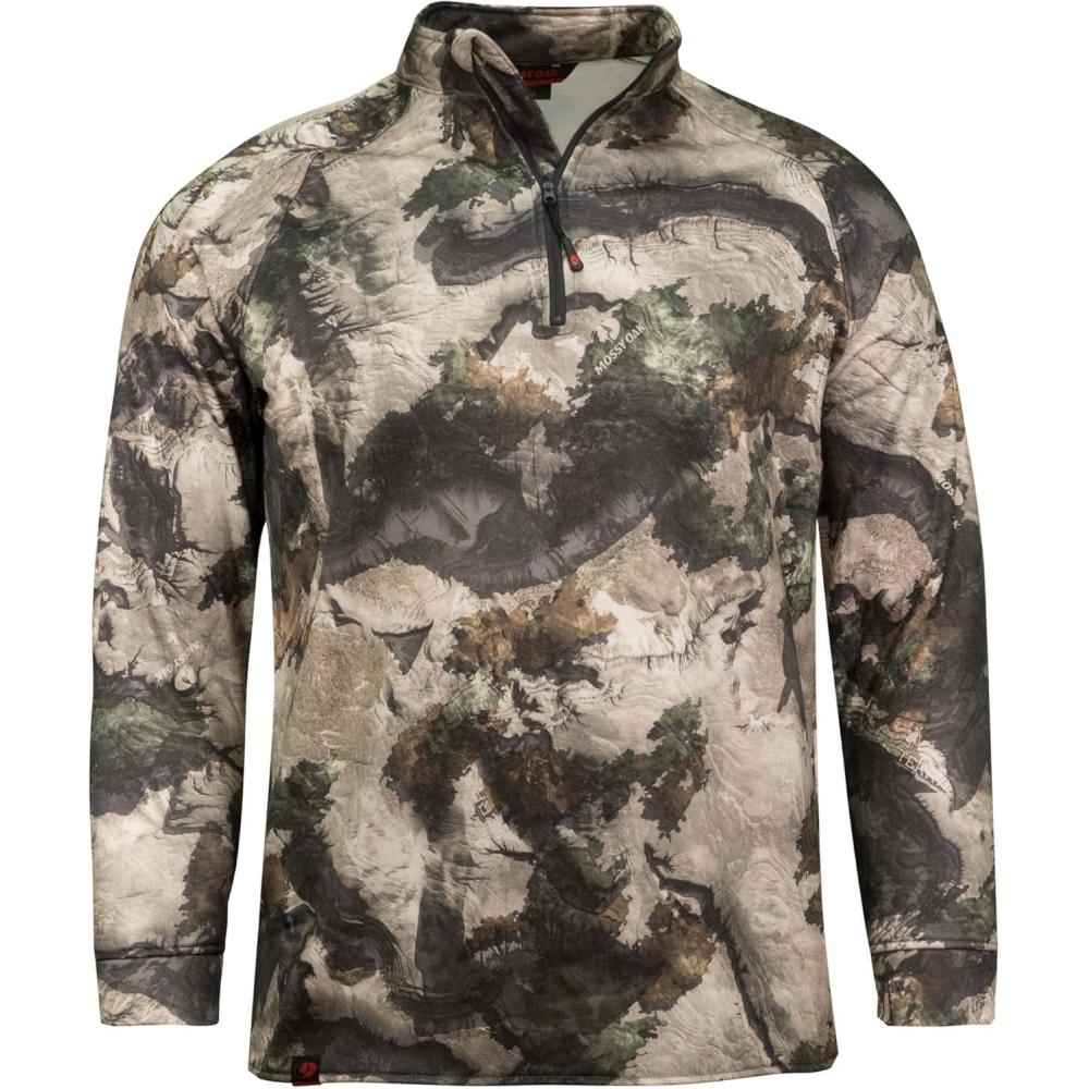 imageMossy Oak Camo Hunting Jacket for Men Fleece Quarter Zip PulloverTerra Gila