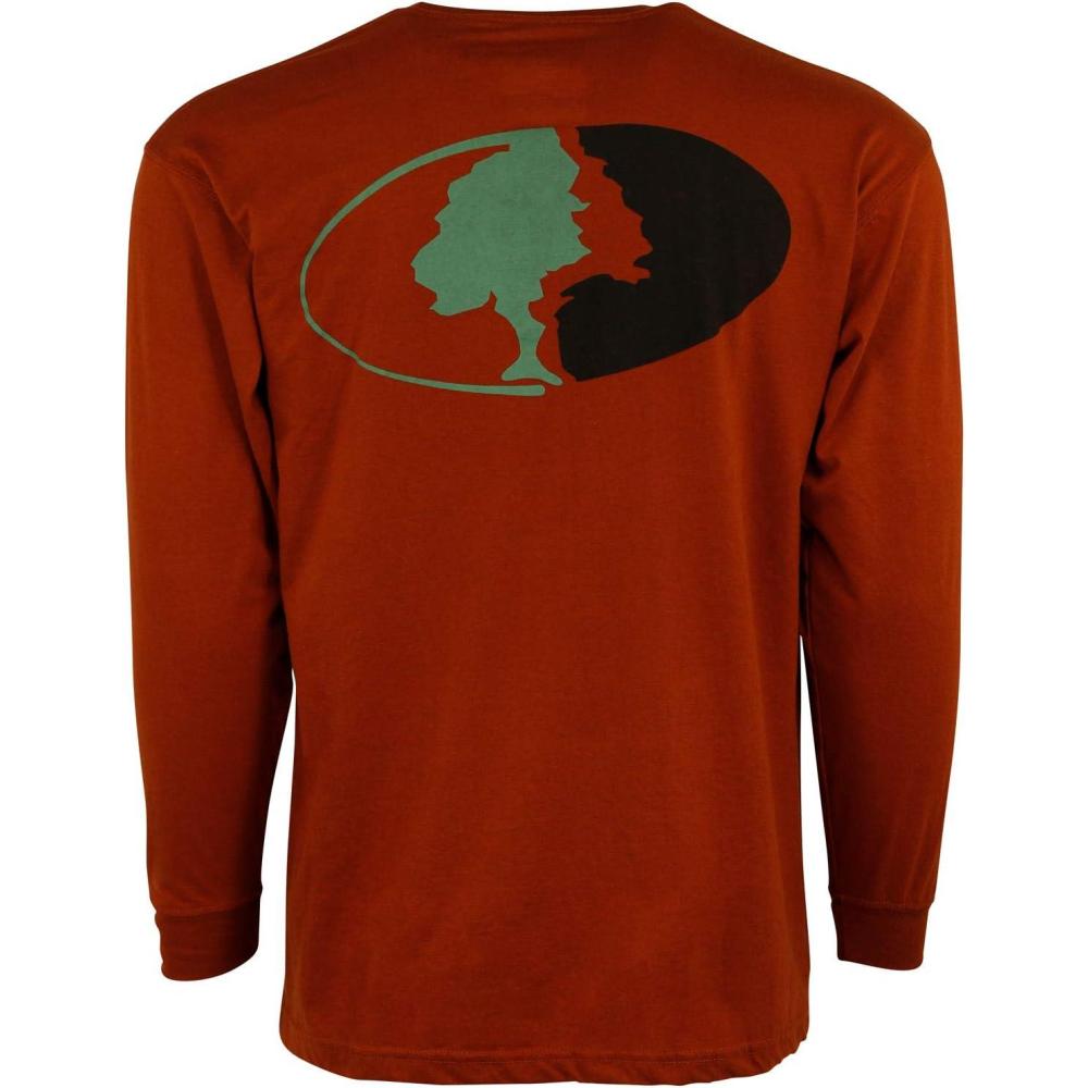imageMossy Oak Long Sleeve Traditional Logo Cotton Blend Unisex TShirtFired Brick