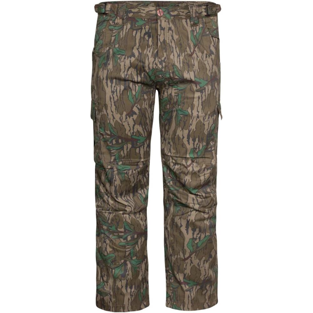 imageMossy Oak Mens Hunting Pants Camo Cotton Mill FlexGreenleaf