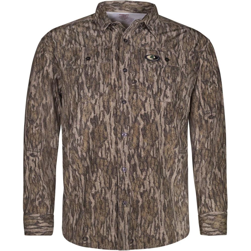 imageMossy Oak Mens Tibbee Technical Lightweight Camo Hunting ShirtBottomland