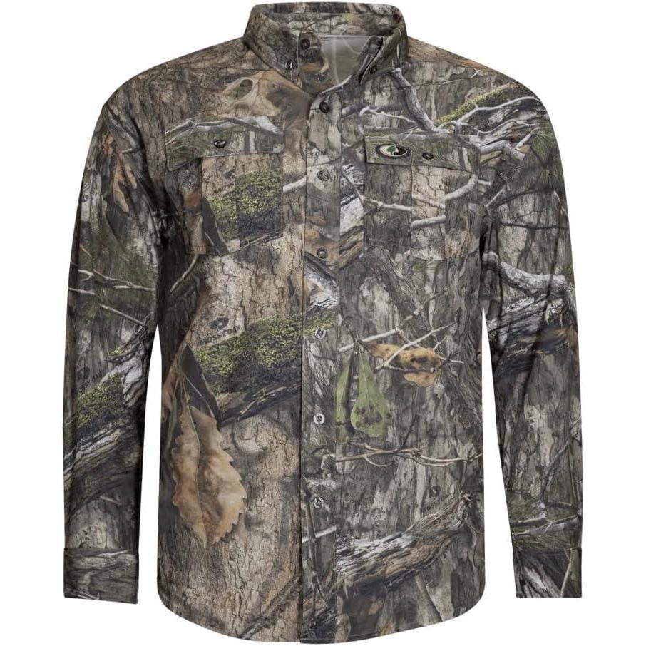 imageMossy Oak Mens Tibbee Technical Lightweight Camo Hunting ShirtCountry Dna