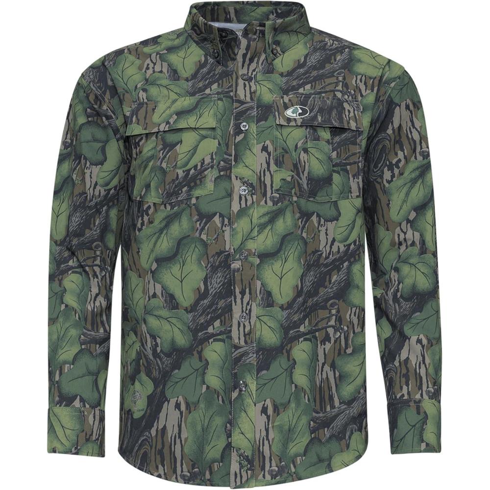 imageMossy Oak Mens Tibbee Technical Lightweight Camo Hunting ShirtFull Foliage