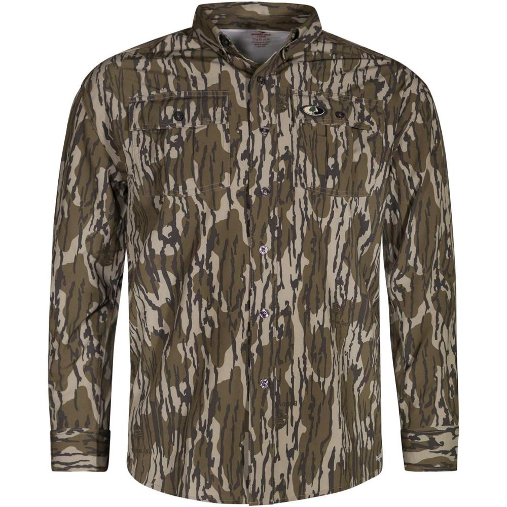 imageMossy Oak Mens Tibbee Technical Lightweight Camo Hunting ShirtOriginal Bottomland