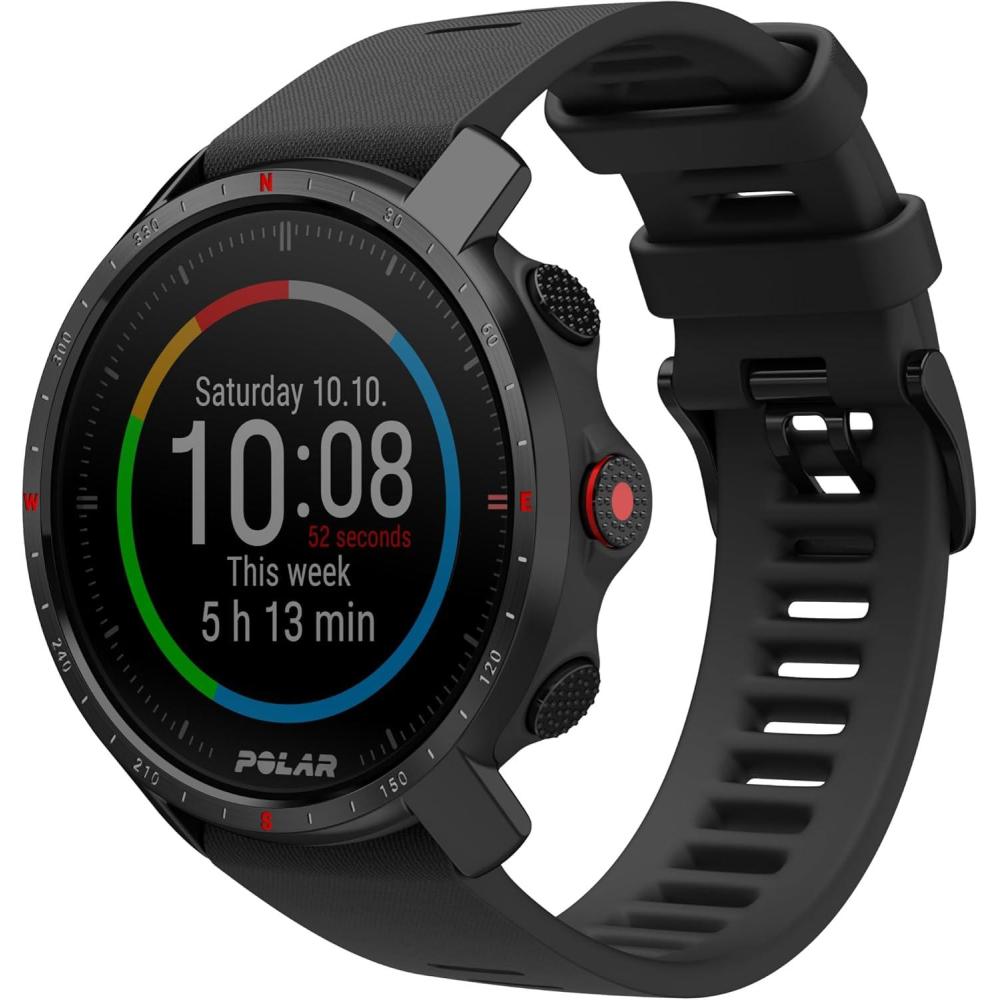 imagePOLAR Grit X Pro  GPS Multisport Smartwatch  Military Durability Sapphire Glass WristBased Heart Rate Long Battery Life Navigation  Mossy Oak County DNA EditionBlack