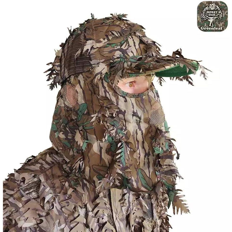 imageQuikCamo Lightweight 3D Leafy Camo Face Mask ampamp Hat for Hunting OSFM Adjustable Camouflage Hat Mossy Oak ampamp RealtreeMossy Oak Greenleaf Camo