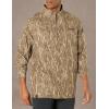 Mossy Oak Men’s Hunting Shirts Lightweight Camo Tibbee Tech Stretch Quarter Zip(Bottomland)