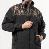 TrailCrest Men’s C-Max Full Zip Polar Fleece Jacket, Mossy Oak Camo Patterns(Charcoal Heather – Bottomland)