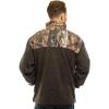 TrailCrest Men’s C-Max Full Zip Polar Fleece Jacket, Mossy Oak Camo Patterns(Charcoal Heather – Country Dna)