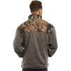 TrailCrest Men’s C-Max Full Zip Polar Fleece Jacket, Mossy Oak Camo Patterns(Grey Heather – Country Dna)