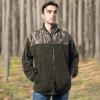 TrailCrest Men’s C-Max Full Zip Polar Fleece Jacket, Mossy Oak Camo Patterns(Olive Heather – Bottomland)