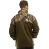 TrailCrest Men’s C-Max Full Zip Polar Fleece Jacket, Mossy Oak Camo Patterns(Olive Heather – Country Dna)