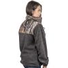 TrailCrest Women’s C-Max Full Zip Polar Fleece Jacket Mossy Oak Camo Patterns(Charcoal Heather – Country Dna)