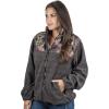 TrailCrest Women’s C-Max Full Zip Polar Fleece Jacket Mossy Oak Camo Patterns(Charcoal Heather – Country Dna)
