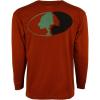 Mossy Oak Long Sleeve Traditional Logo Cotton Blend Unisex T-Shirt(Fired Brick)