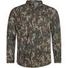 Mossy Oak Men’s Tibbee Technical Lightweight Camo Hunting Shirt(Greenleaf)