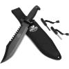 Mossy Oak Survival Hunting Knife with Sheath, 15-inch Fixed Blade Tactical Bowie Knife with Sharpener & Fire Starter for Camping, Outdoor, Bushcraft