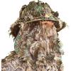 QuikCamo Realtree & Mossy Oak 3D Leafy Camo Face Mask Bucket Hat for Men Deer Duck and Turkey Hunting (Fully Adjustable OSFM)(Mossy Oak Greenleaf Camo)