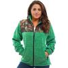 TrailCrest Women’s C-Max Full Zip Polar Fleece Jacket Mossy Oak Camo Patterns(Green Heather – Breakup Country)