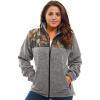 TrailCrest Women’s C-Max Full Zip Polar Fleece Jacket Mossy Oak Camo Patterns(Grey Heather – Country Dna)