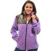 TrailCrest Women’s C-Max Full Zip Polar Fleece Jacket Mossy Oak Camo Patterns(Purple Heather – Country Dna)