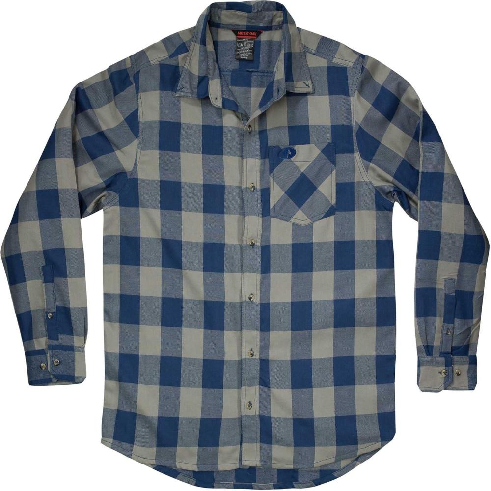 imageMossy Oak Flannel Shirt for Men Buffalo Plaid Long Sleeve Mens Flannel ShirtsAfter Dark Buffalo