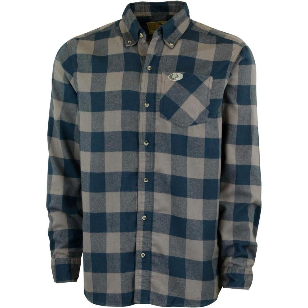 imageMossy Oak Flannel Shirt for Men Buffalo Plaid Long Sleeve Mens Flannel ShirtsGray Buffalo Plaid