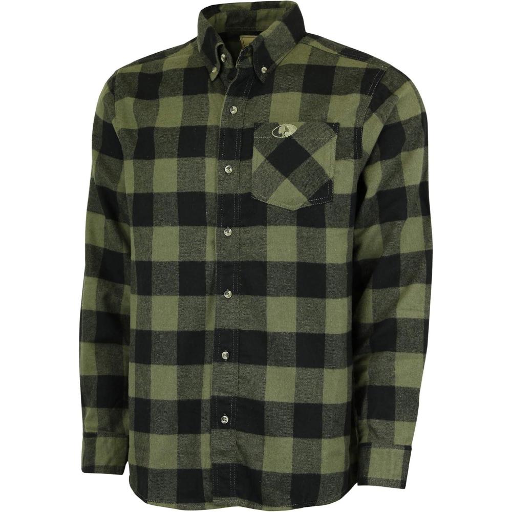 imageMossy Oak Flannel Shirt for Men Buffalo Plaid Long Sleeve Mens Flannel ShirtsOlive Buffalo Plaid
