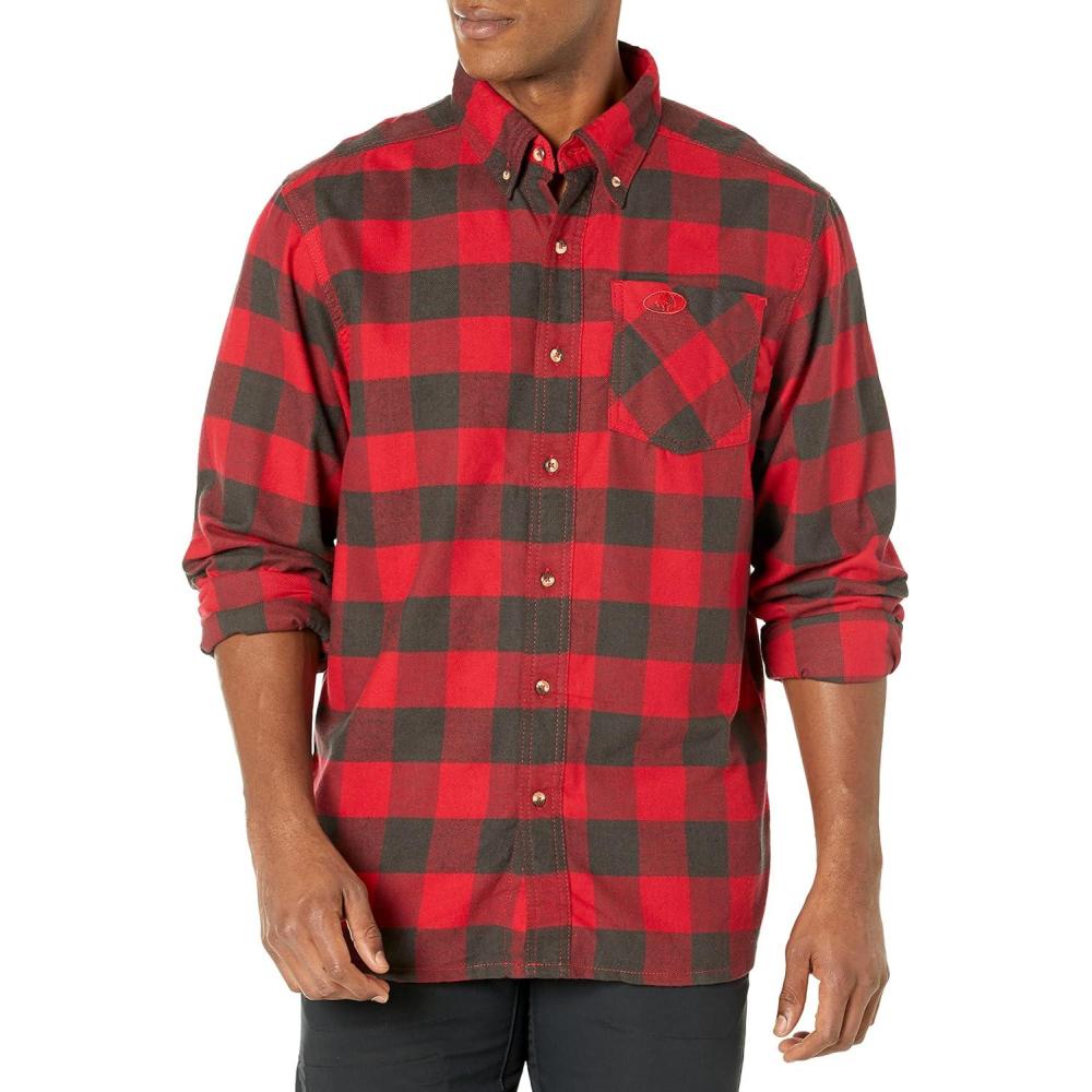 imageMossy Oak Flannel Shirt for Men Buffalo Plaid Long Sleeve Mens Flannel ShirtsRed Buffalo