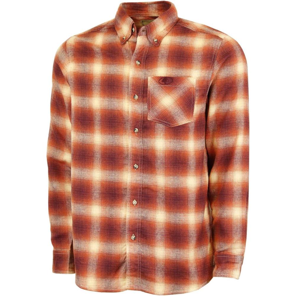 imageMossy Oak Flannel Shirt for Men Buffalo Plaid Long Sleeve Mens Flannel ShirtsSunrise Gradient