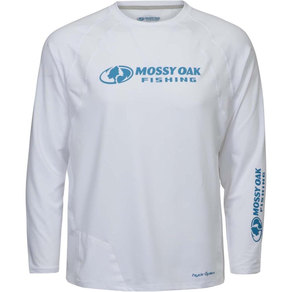imageMossy Oak Mens Fishing Shirts for Men Long Sleeve with UPF 40 Sun ProtectionShirtBrilliant White