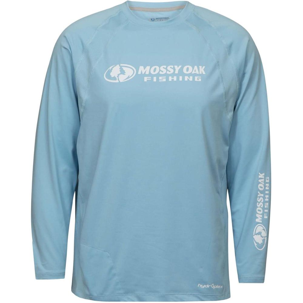imageMossy Oak Mens Fishing Shirts for Men Long Sleeve with UPF 40 Sun ProtectionShirtCool Blue