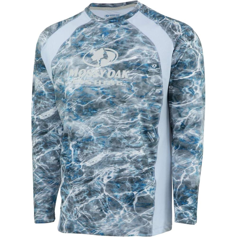 imageMossy Oak Mens Fishing Shirts for Men Long Sleeve with UPF 40 Sun ProtectionShirtSteelhead