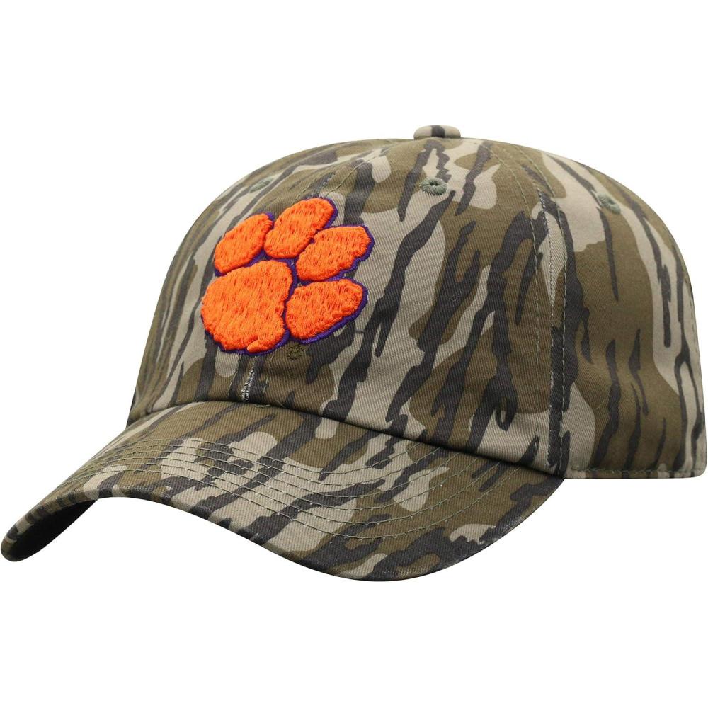 imageTop of the World mens Mossy Oak Bottomland Original Camo College Crew Adjustable HatClemson Tigers Black