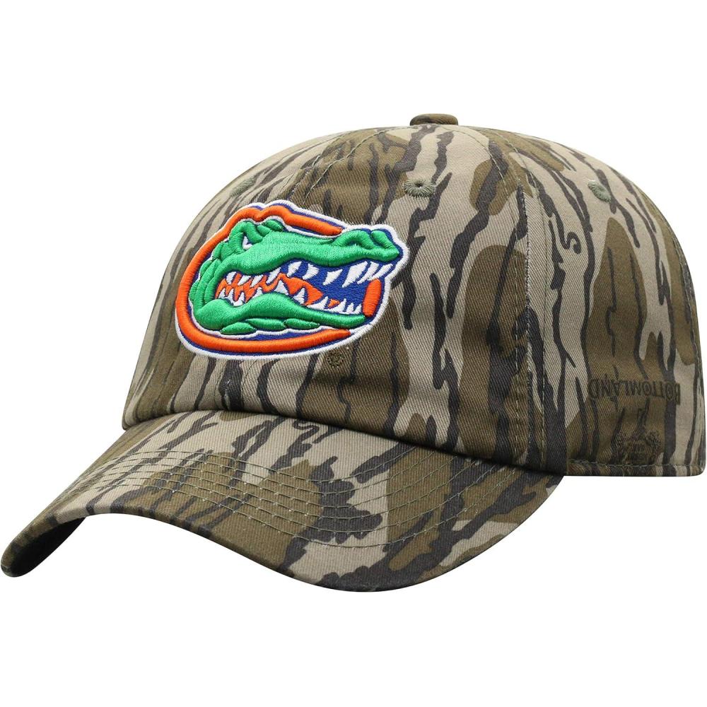 imageTop of the World mens Mossy Oak Bottomland Original Camo College Crew Adjustable HatFlorida Gators Black