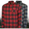 Mossy Oak Heavy Flannel Shirt for Men, Thermal Lined Plaid Mens Flannel Shirts(Red Buffalo)