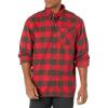 Mossy Oak Flannel Shirt for Men, Buffalo Plaid Long Sleeve Mens Flannel Shirts(Red Buffalo)