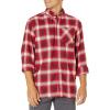 Mossy Oak Flannel Shirt for Men, Buffalo Plaid Long Sleeve Mens Flannel Shirts(Red Gradient)