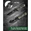 Mossy Oak Fixed Blade Hunting Knife Set – 2 Piece, Full Tang Handle Straight Edge and Gut Hook Blades Game Processing Knife, Sheath Included – Yellow Camo(Green Camo)