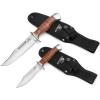 MOSSY OAK 2-piece Bowie Knife, Fixed Blade Hunting Knife with Leather Handle, Sheath Included