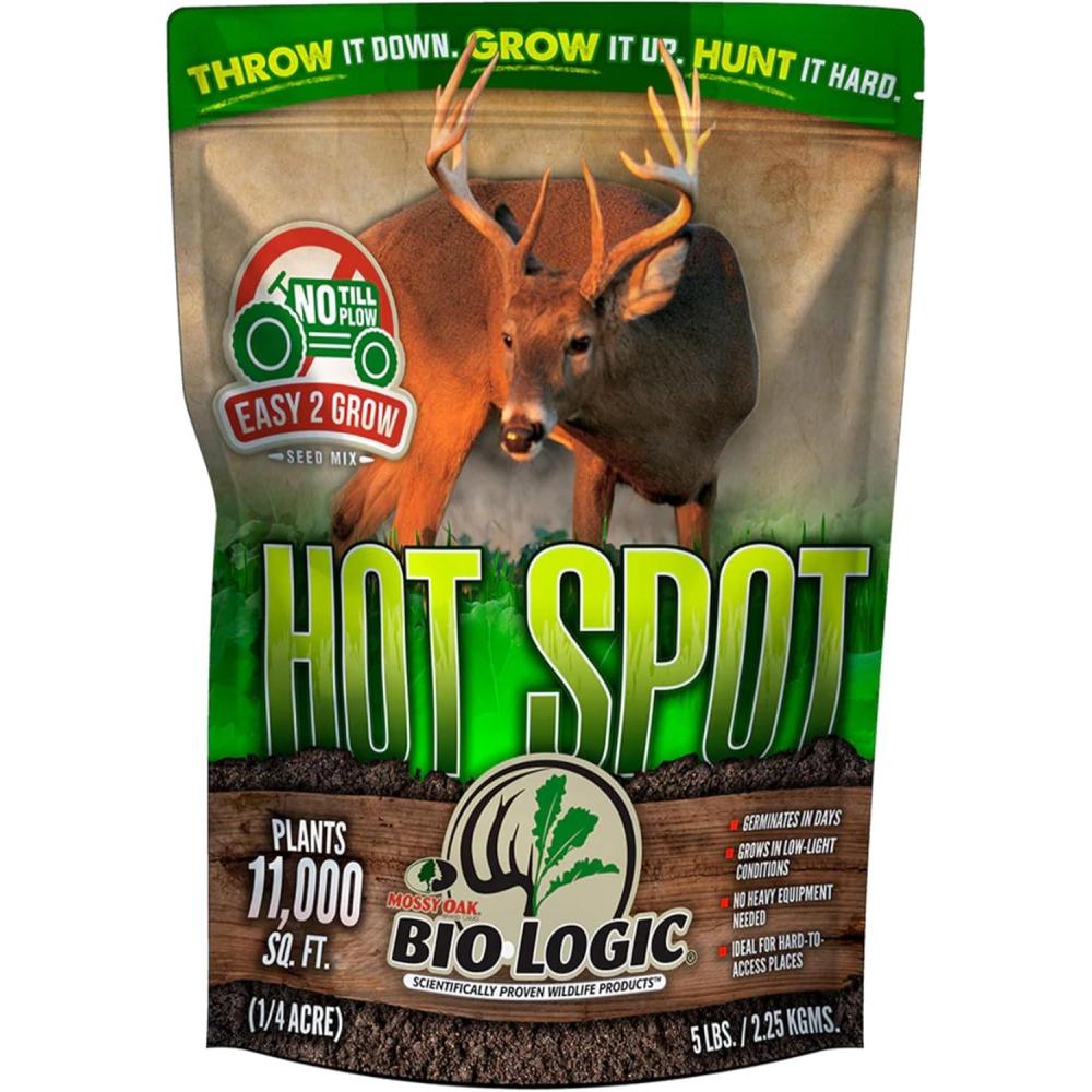 imageBioLogic Hot Spot NoTill Deer Food Plot Seed Easy to Plant Wheat Deer Radish Rye and Rapeseed Blend 5 lb bag Plants 14 Acre