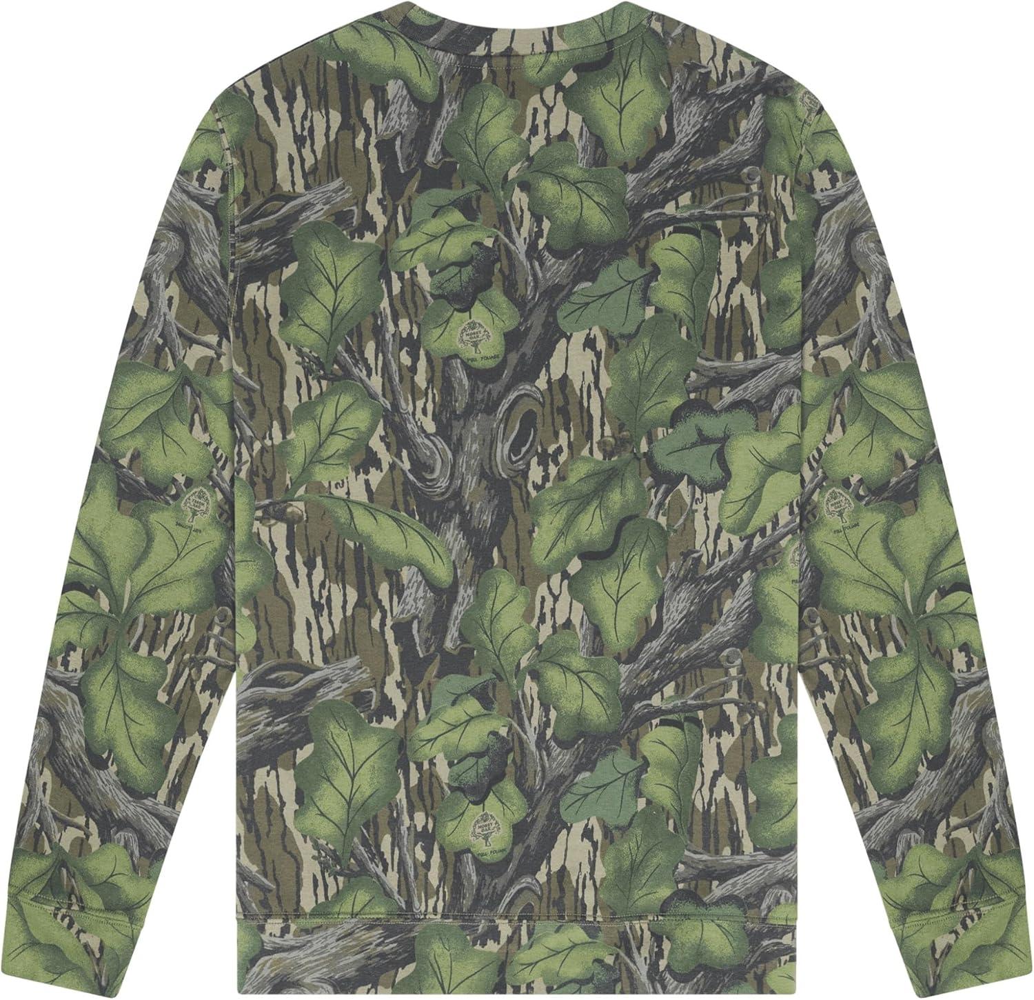imageMossy Oak Vintage Crewneck Sweatshirt for Men Hunting Camo Shirt with Soft Cotton Blend for Casual Wear Camping ampamp HikingFull Foliage