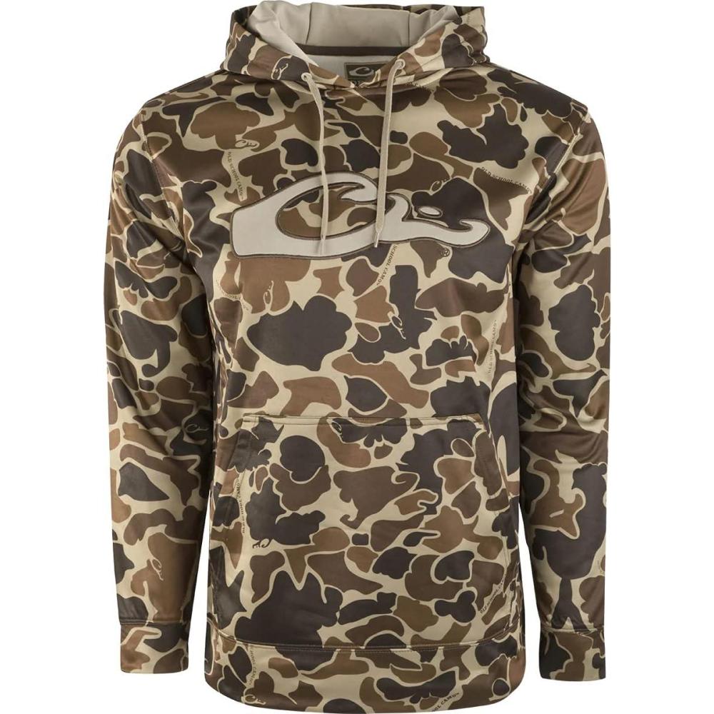 imageDrake Waterfowl MST Performance Camouflage Hoodie DoubleLined Hood CottonPoly Blend and Kangaroo Pouch for ComfortOld School