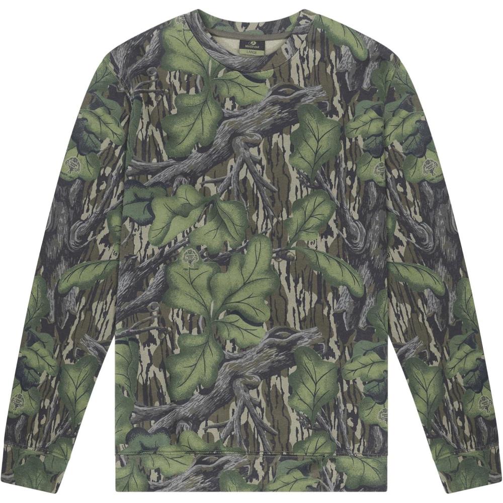imageMossy Oak Vintage Crewneck Sweatshirt for Men  Hunting Camo Shirt with Soft Cotton Blend for Casual Wear Camping ampamp HikingFull Foliage