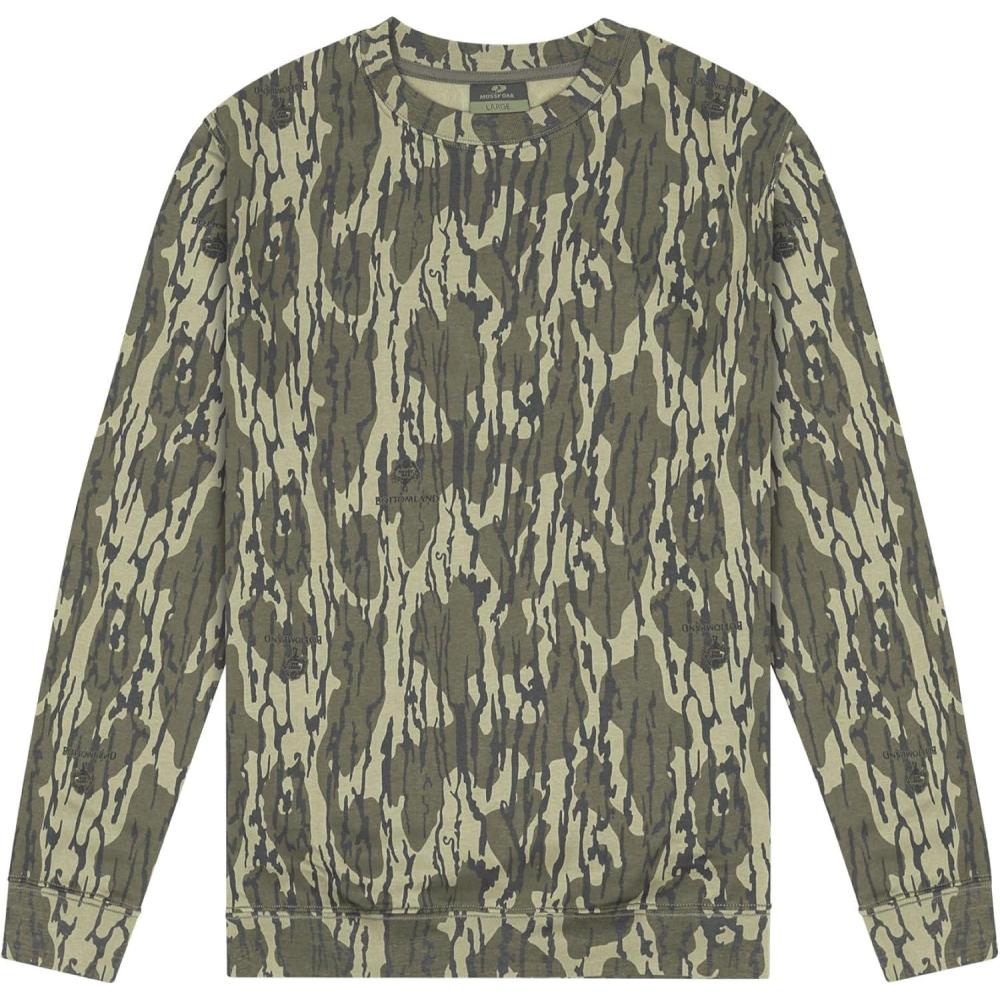 imageMossy Oak Vintage Crewneck Sweatshirt for Men Hunting Camo Shirt with Soft Cotton Blend for Casual Wear Camping ampamp HikingOriginal Bottomland
