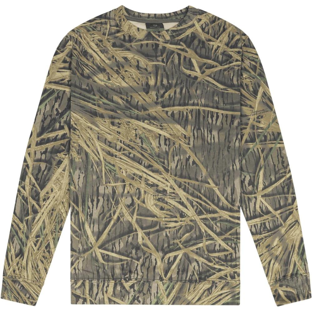 imageMossy Oak Vintage Crewneck Sweatshirt for Men Hunting Camo Shirt with Soft Cotton Blend for Casual Wear Camping ampamp HikingOriginal Shadowgrass