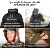 Drake Waterfowl® MST Performance Camouflage Hoodie, Double-Lined Hood, Cotton/Poly Blend, and Kangaroo Pouch for Comfort(Black/Gray)