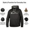 Drake Waterfowl® MST Performance Camouflage Hoodie, Double-Lined Hood, Cotton/Poly Blend, and Kangaroo Pouch for Comfort(Black/Gray)